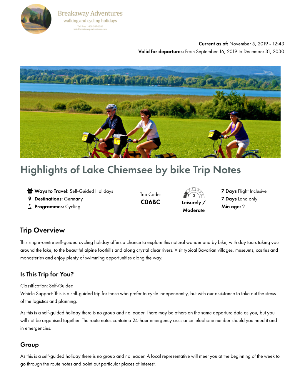 Highlights of Lake Chiemsee by Bike Trip Notes