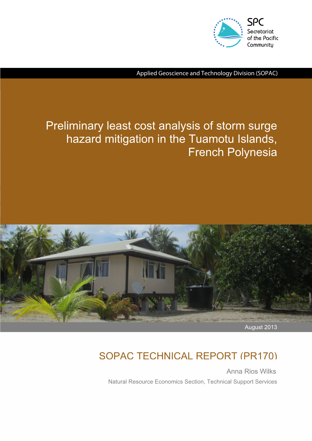 Preliminary Least Cost Analysis of Storm Surge Hazard Mitigation in the Tuamotu Islands, French Polynesia 