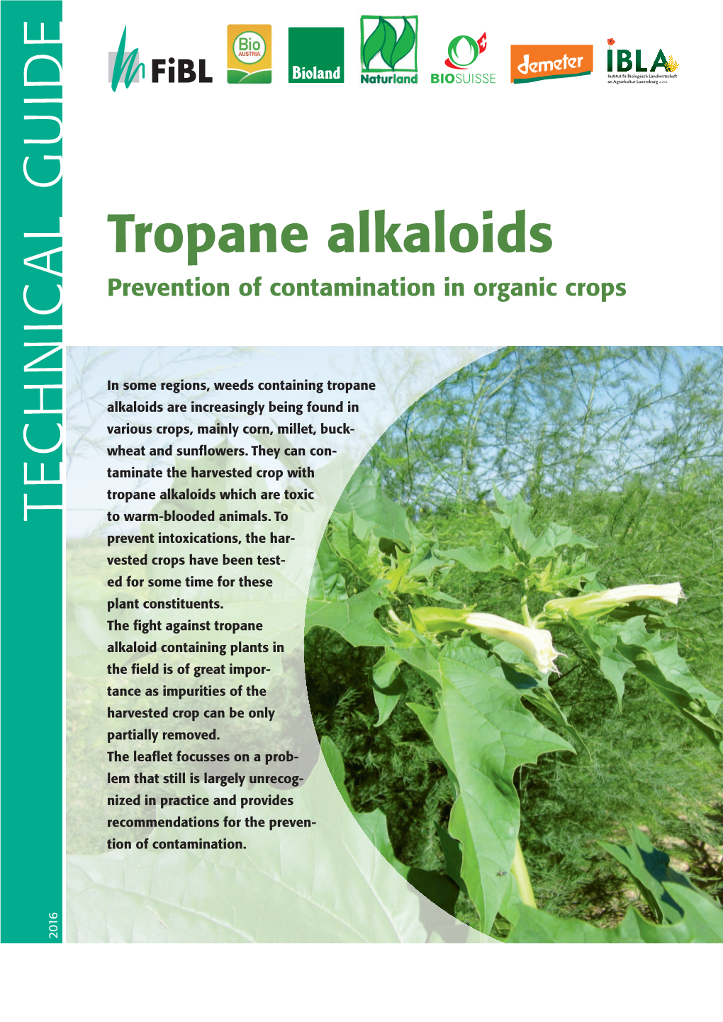 Tropane Alkaloids. Prevention of Contamination in Organic Crops