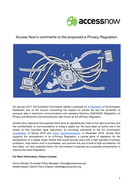 Access Now's Comments to the Proposed E-Privacy Regulation