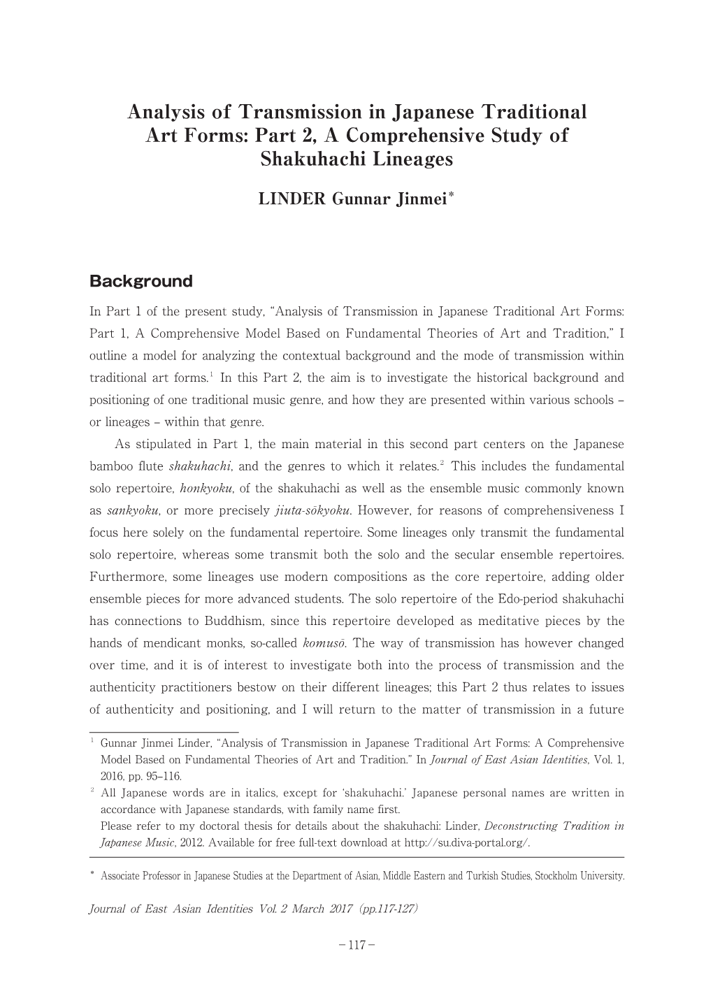 Analysis of Transmission in Japanese Traditional Art Forms: Part 2, a Comprehensive Study of Shakuhachi Lineages