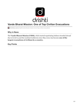 Vande Bharat Mission: One of Top Civilian Evacuations