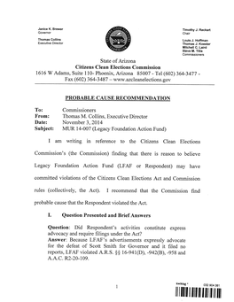 State of Arizona Citizens Clean Elections Commission
