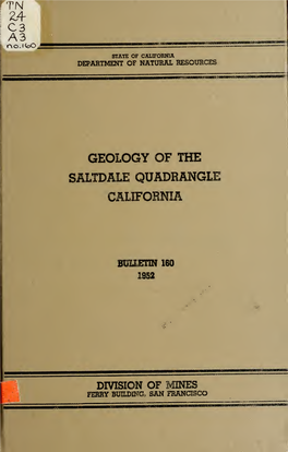 Geology of the Saltdale Quadrangle, California