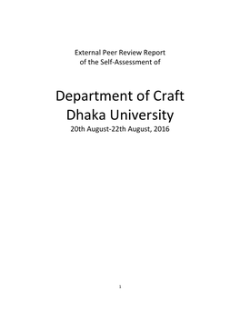 Department of Craft Dhaka University 20Th August-22Th August, 2016
