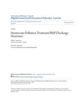 Stormwater Pollution Treatment BMP Discharge Structures Miles F