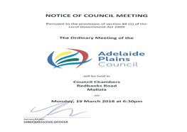 Notice of Ordinary Meeting of Council