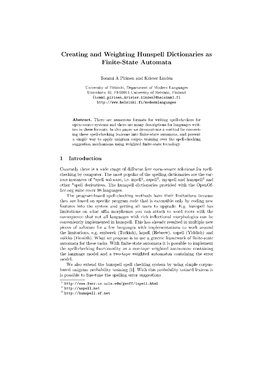 Creating and Weighting Hunspell Dictionaries As Finite-State Automata