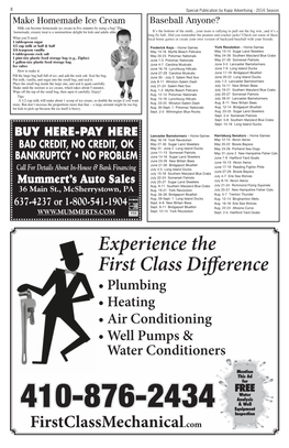 Experience the First Class Difference • Plumbing • Heating • Air Conditioning • Well Pumps & Water Conditioners