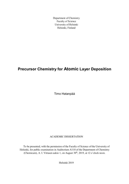 Precursor Chemistry for Atomic Layer Deposition