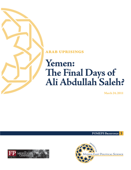 Yemen: the Final Days of Ali Abdullah Saleh?
