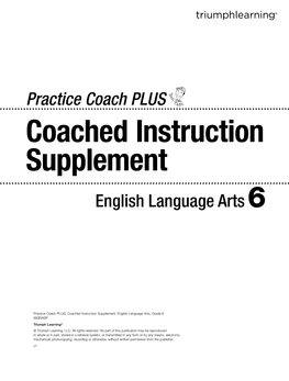 Coached Instruction Supplement English Language Arts 6