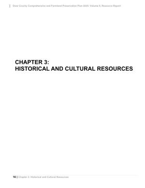 Chapter 3, Historical and Cultural Resources