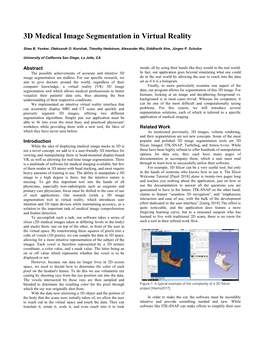 3D Medical Image Segmentation in Virtual Reality