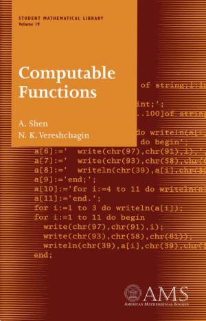 Computable Functions A