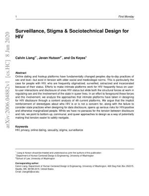 Surveillance, Stigma & Sociotechnical Design For