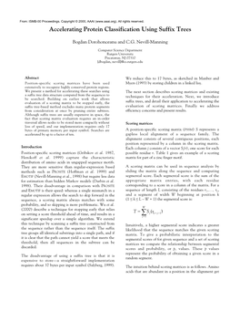 Accelerating Protein Classification Using Suffix Trees