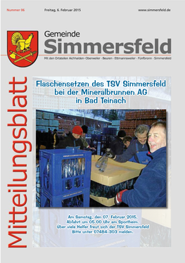Flaschensetzen Des TSV Simmersfeld Bei Der Mineralbrunnen AG in Bad Teinach