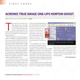 Acronis True Image One-Ups Norton Ghost