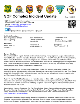 SQF Complex Incident Update Date: 10/8/2020