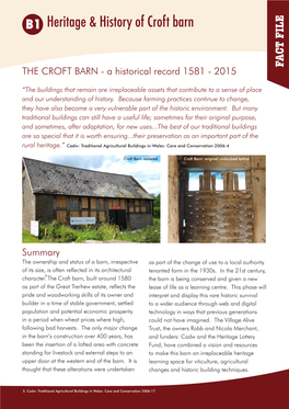 B1 Heritage & History of Croft Barn