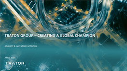 Traton Group – Creating a Global Champion