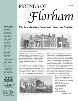 Friends of Florham – Fall 2005