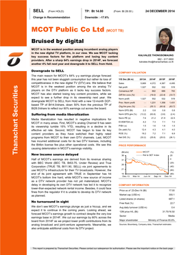 MCOT Public Co Ltd (MCOT TB)