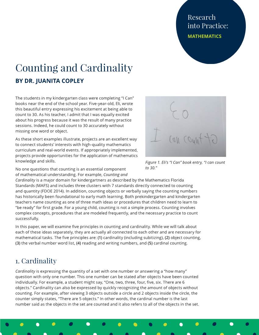 Counting and Cardinality by DR