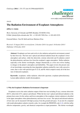 The Radiation Environment of Exoplanet Atmospheres