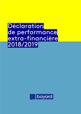 Déclaration De Performance Extra-Financière 2018/2019