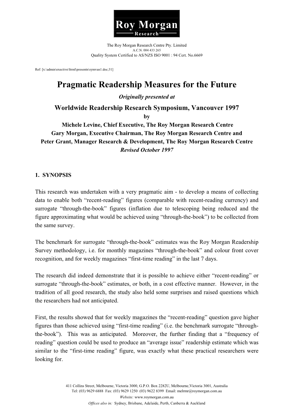 Pragmatic Readership Measure for the Future.Pdf