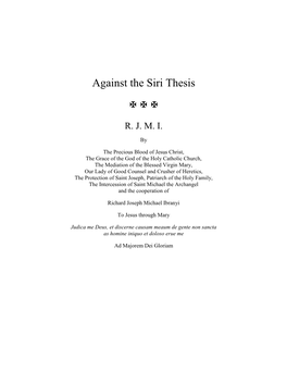 Against the Siri Thesis   