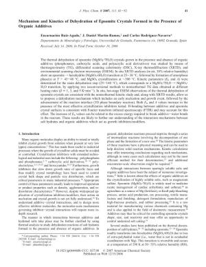 Mechanism and Kinetics of Dehydration of Epsomite Crystals Formed in the Presence of Organic Additives