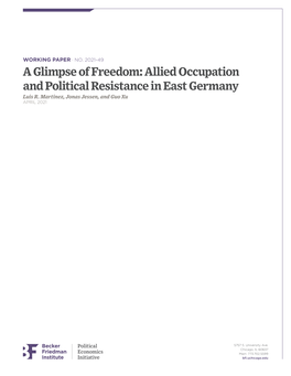 Allied Occupation and Political Resistance in East Germany Luis R
