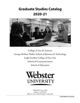 Graduate Studies Catalog 2020-21