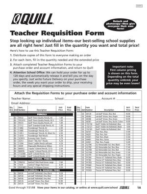 Teacher Requisition Form