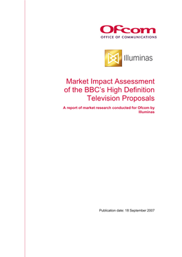 Market Impact Assessment of the BBC's High Definition