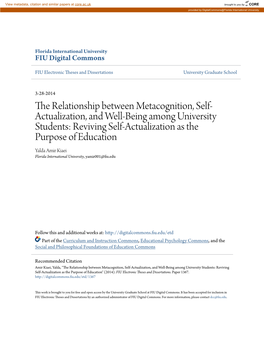 The Relationship Between Metacognition, Self