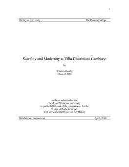 Sacrality & Modernity at Villa Giustiniani-Cambiaso