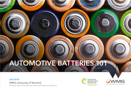 Automotive Batteries 101