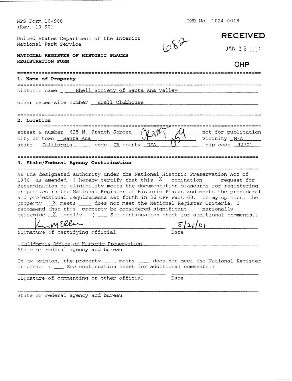 National Register of Historic Places Continuation Sheet Nat