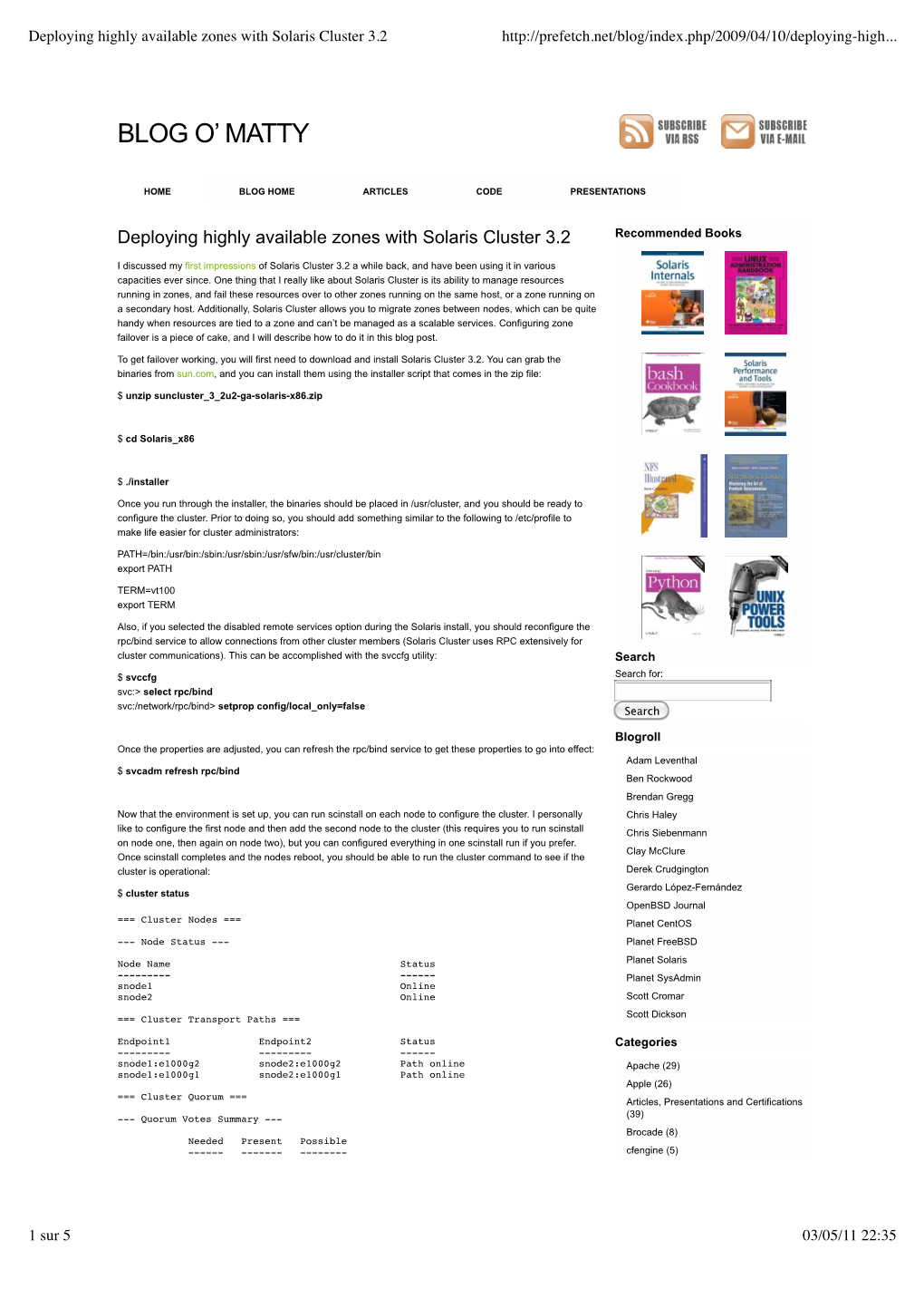 Deploying Highly Available Zones with Solaris Cluster 3.2