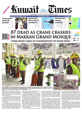 87 Dead As Crane Crashes in Makkah Grand Mosque