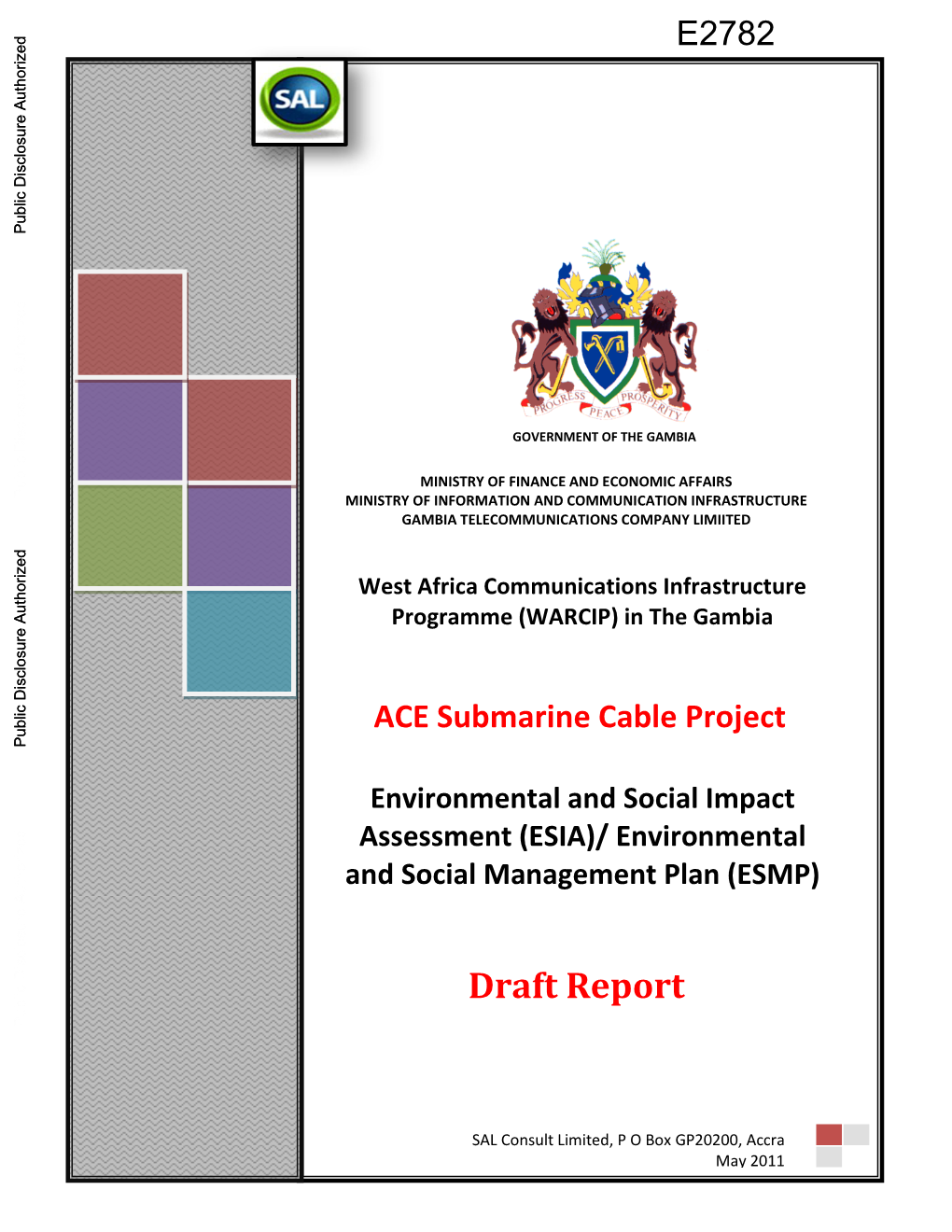 In the Gambia ACE Submarine Cable Project Environmental and Social Impact Assessment