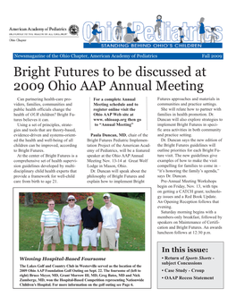 Bright Futures to Be Discussed at 2009 Ohio AAP Annual Meeting
