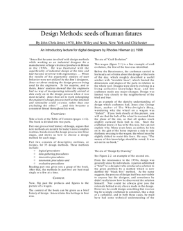 Design Methods: Seeds of Human Futures