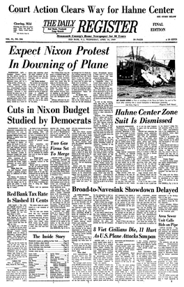Expect Nixon Protest in Downing of Plane WASHINGTON (AP) - Debris Late Yesterday About the United States Says the Ed Through the U.S.-North Ko- Future