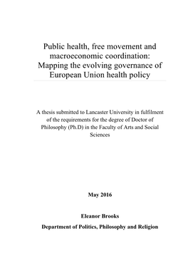 Mapping the Evolving Governance of European Union Health Policy