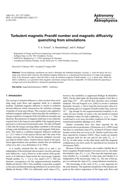 Turbulent Magnetic Prandtl Number and Magnetic Diffusivity Quenching from Simulations